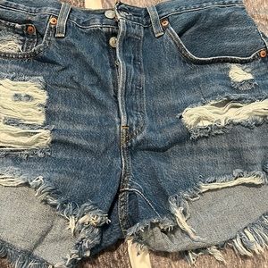 Levi brand tattered shorts